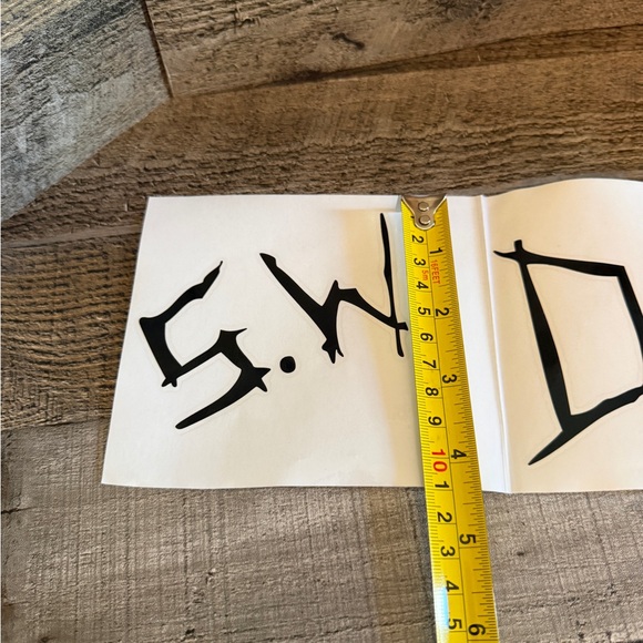 Black Lettering Sticker - S.W. / D.W. Graphic Decal - Picture 6 of 6
